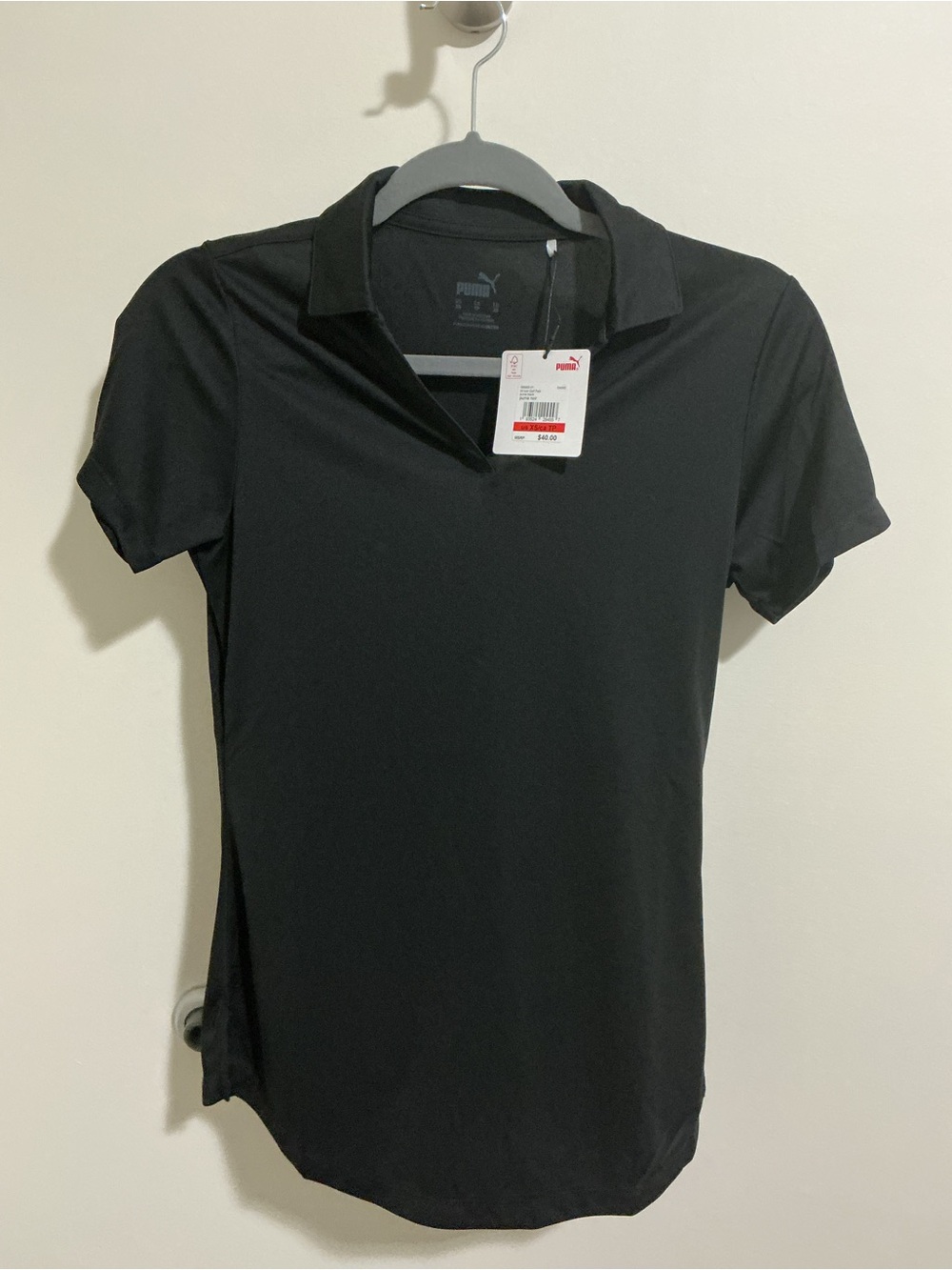New! PUMA Women’s Black Short-Sleeve Polo Top Golf Tennis Athletic XS NWT
